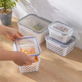 Conjunto de 3 Potes Organizadores com Tampa e Filtro Dreno
