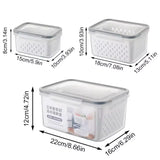 Conjunto de 3 Potes Organizadores com Tampa e Filtro Dreno