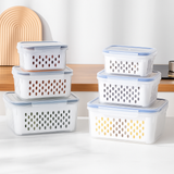 Conjunto de 3 Potes Organizadores com Tampa e Filtro Dreno