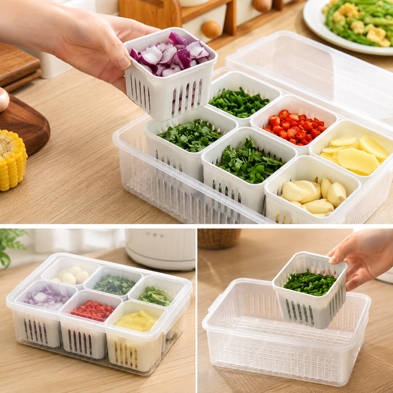 CAIXA ORGANIZADORA FRESH BOX COM 6 DIVISÓRIAS