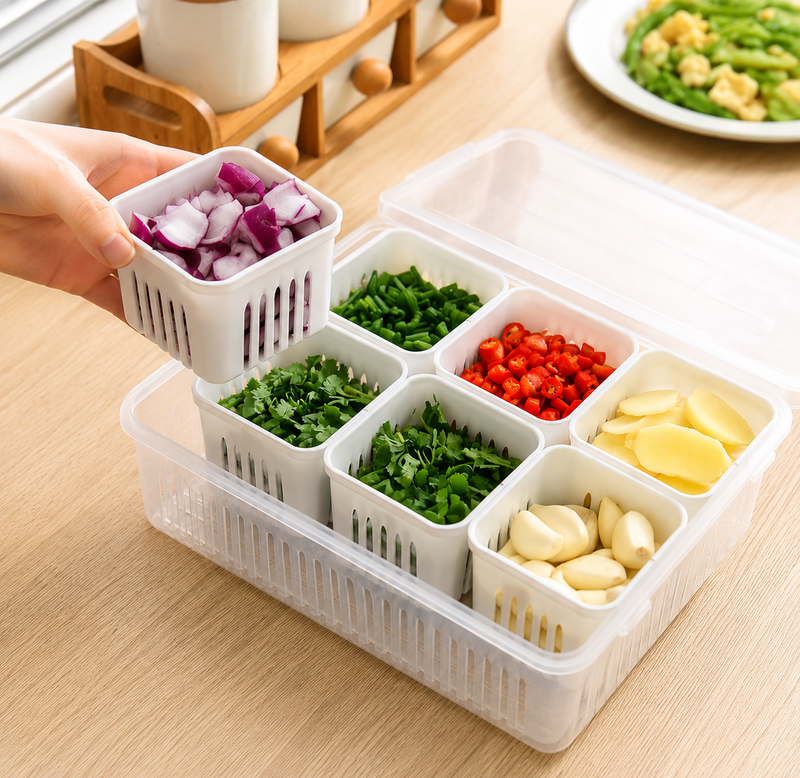 CAIXA ORGANIZADORA FRESH BOX COM 6 DIVISÓRIAS