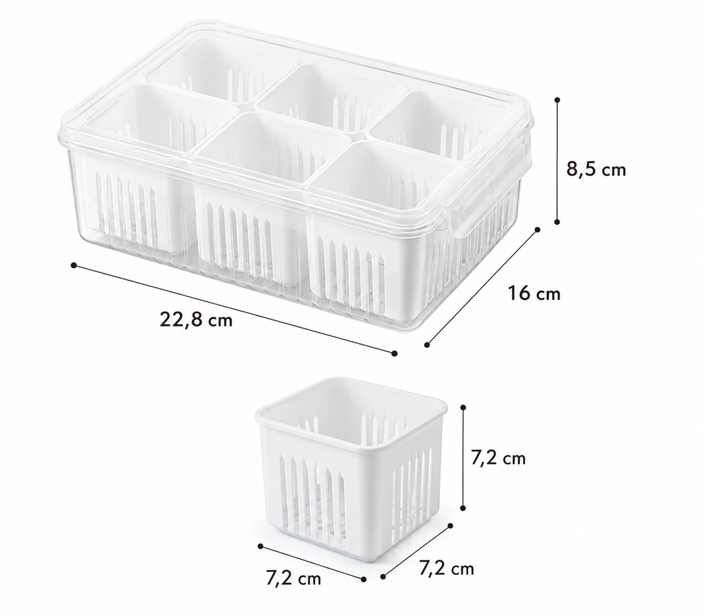 CAIXA ORGANIZADORA FRESH BOX COM 6 DIVISÓRIAS