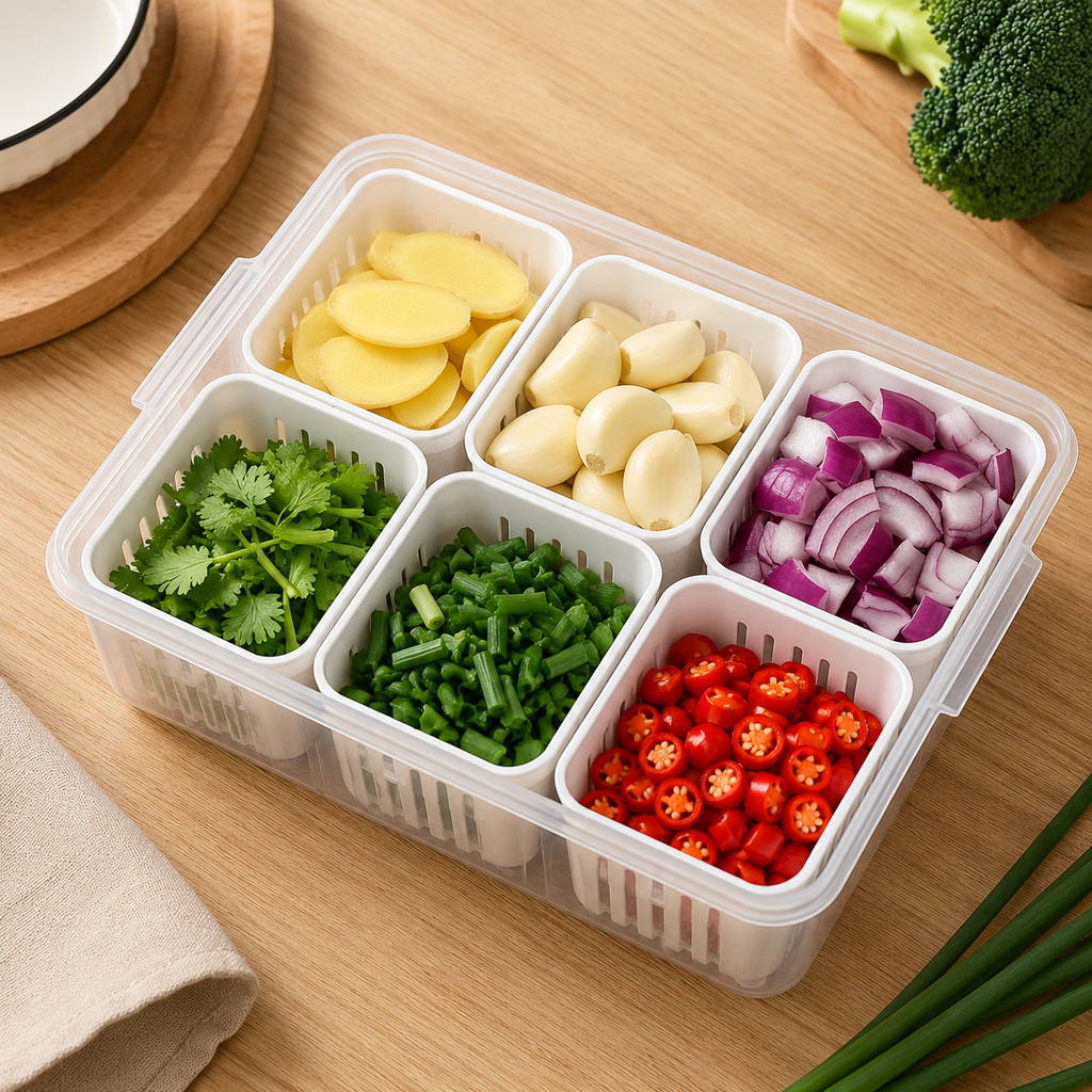 CAIXA ORGANIZADORA FRESH BOX COM 6 DIVISÓRIAS