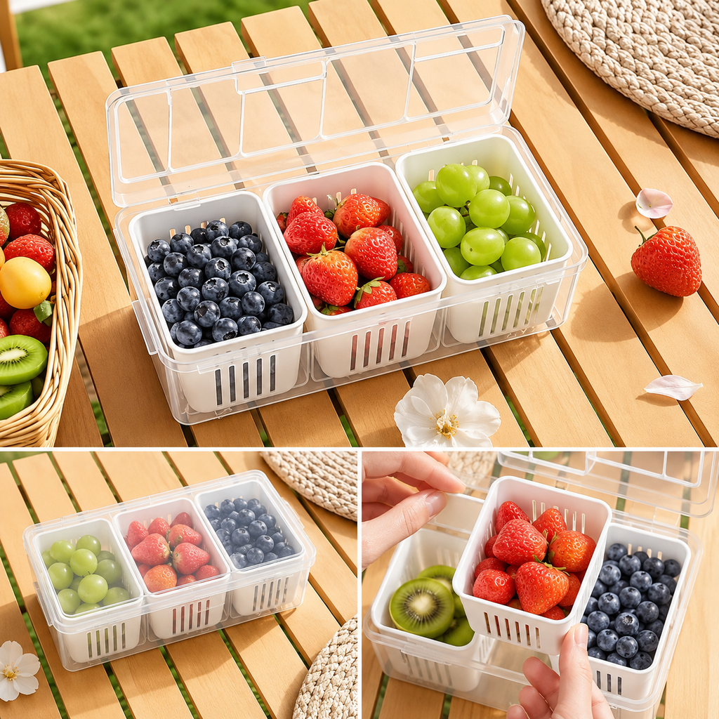 CAIXA ORGANIZADORA FRESH BOX COM 3 DIVISÓRIAS