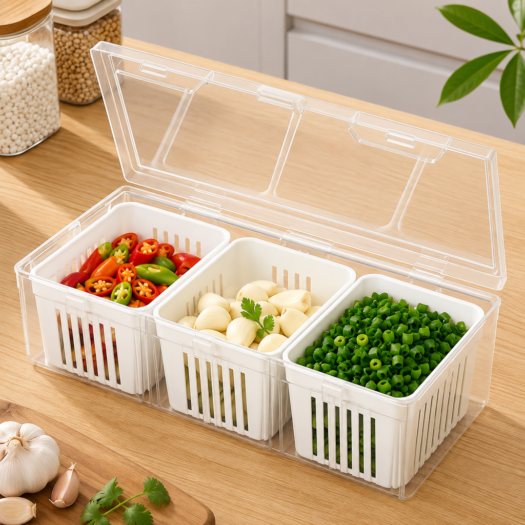 CAIXA ORGANIZADORA FRESH BOX COM 3 DIVISÓRIAS