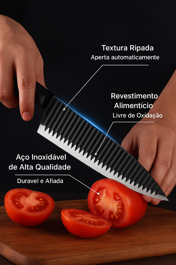 Conjunto 6 peças de facas de aço inoxidável