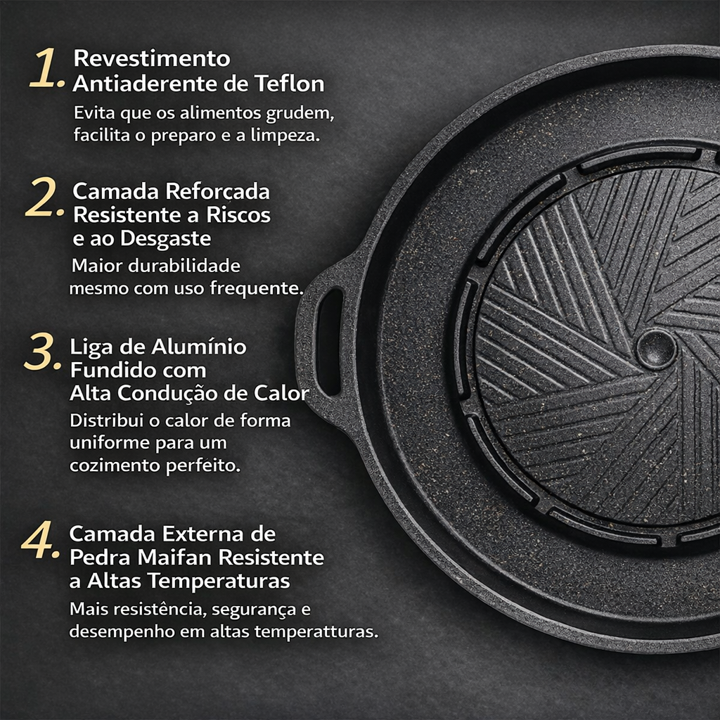 Frigideira Grill Antiaderente Kosun