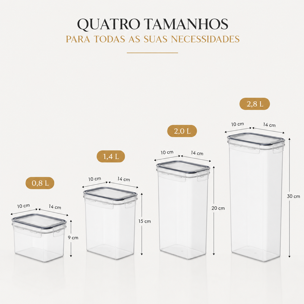 15 Potes Herméticos Premium