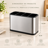 Escorredor Organizador de Talheres em Inox 4 Divisórias