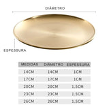 SOLARIS - bandeja rasa de aço inox dourada/prateada