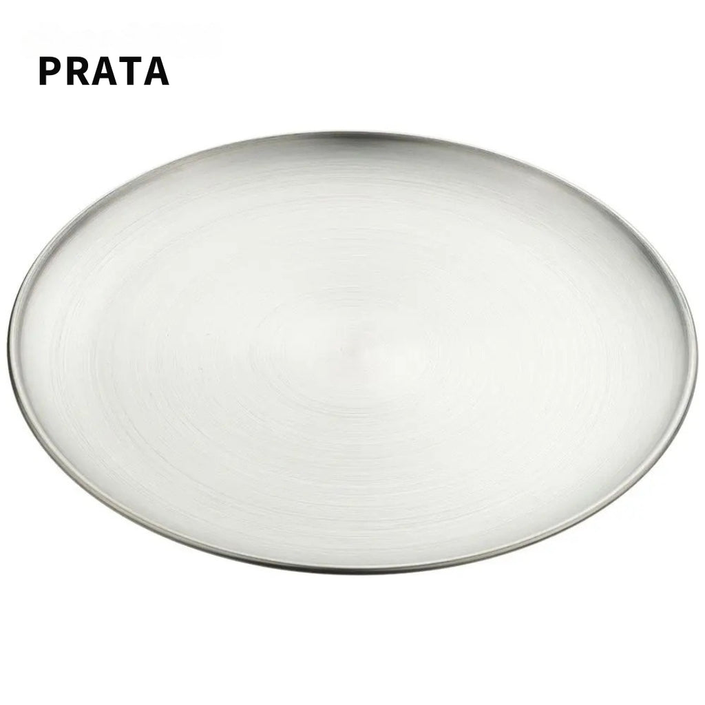 SOLARIS - bandeja rasa de aço inox dourada/prateada