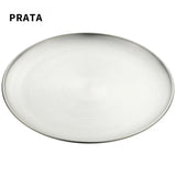 SOLARIS - bandeja rasa de aço inox dourada/prateada