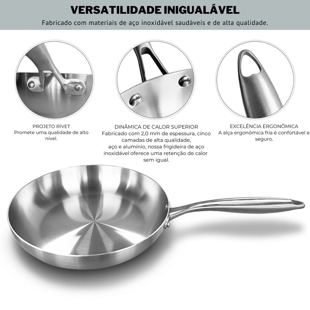 Frigideira de aço inoxidável 304