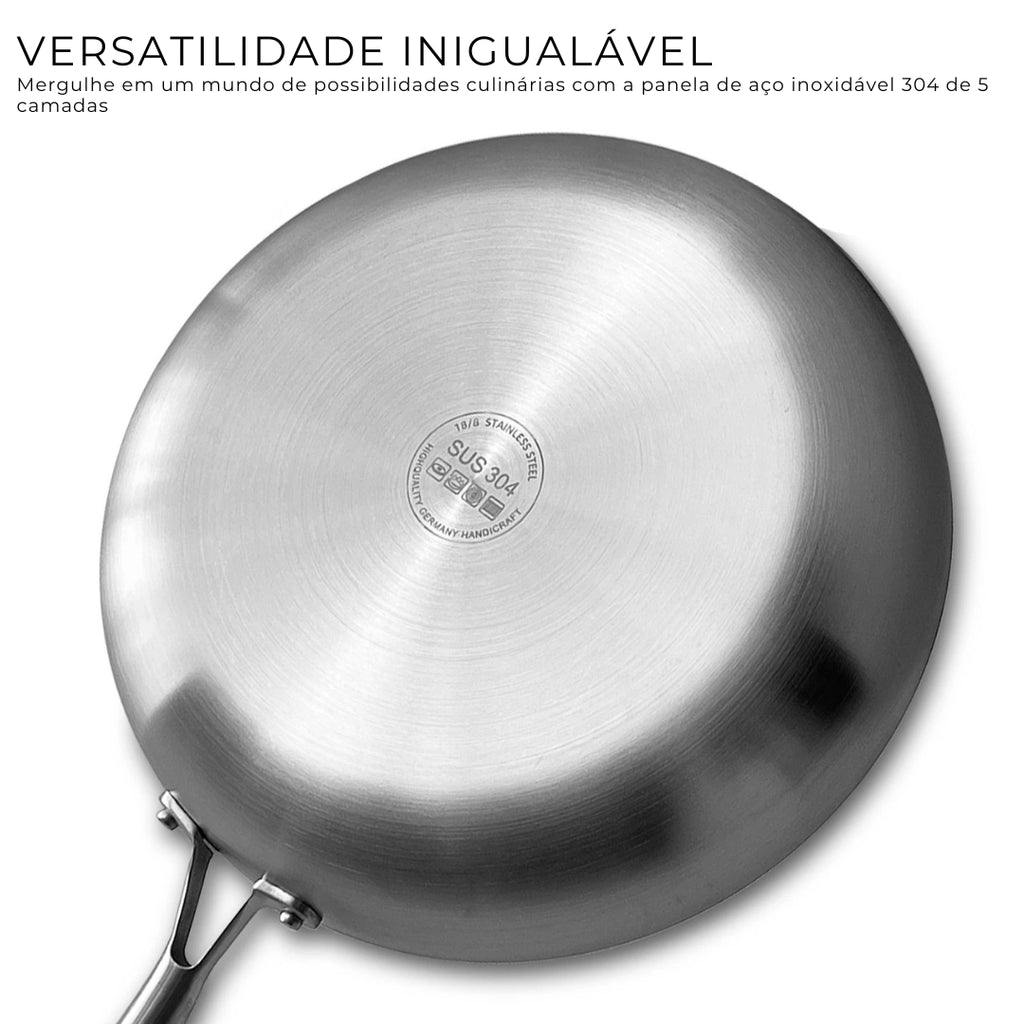 Frigideira de aço inoxidável 304