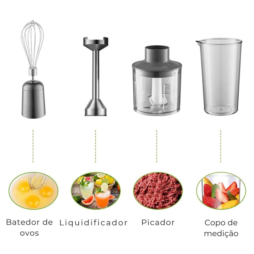 Liquidificador de imersão manual MIUI 1000W poderoso 4 em 1