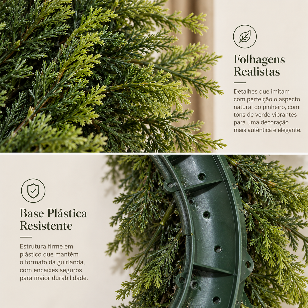 Guirlanda Natalina Encanto Verde – 55 cm
