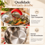 Conjunto de Panelas Inox Seoul by Always com 16 peças