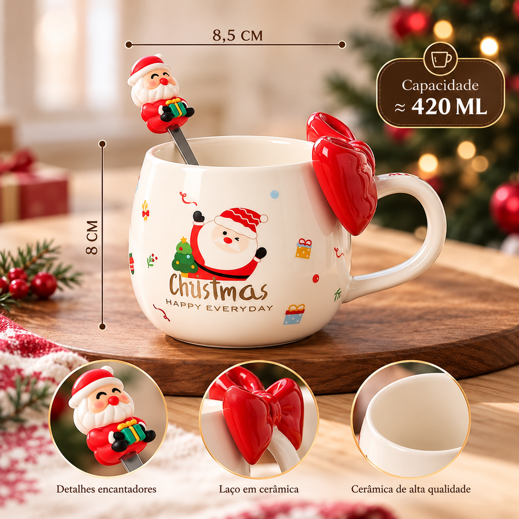 Caneca de Natal Laço Encantado
