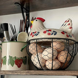 cesto galinha, cesto ceramica de galinha, cesto para ovos de galinha.