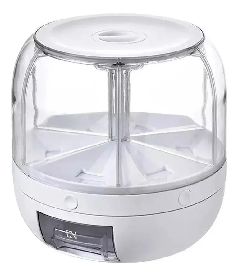 DISPENSADOR DE ALIMENTOS GIRATÓRIO 6 DIVISÕES