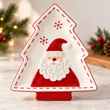 Travessa Natalina Papai Noel em Cerâmica